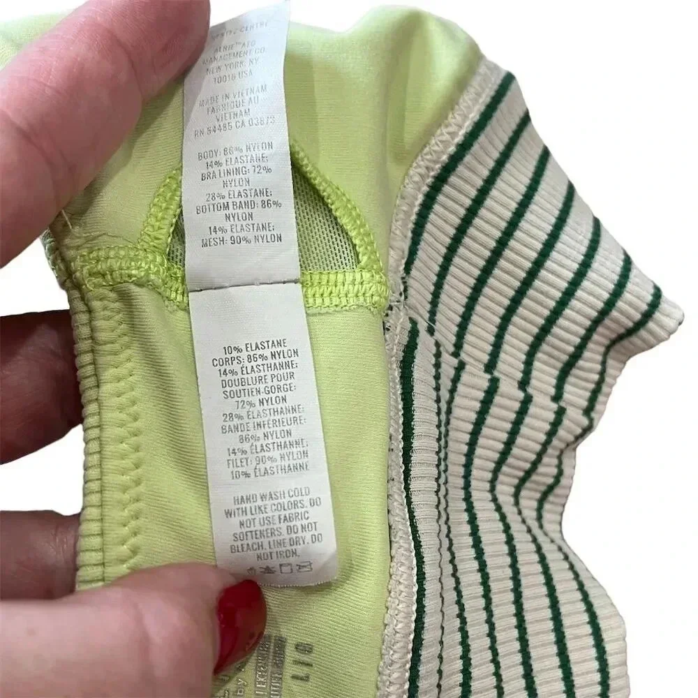 Offline by‎ Aerie Women's L Green Neon Sports Bra Medium Support